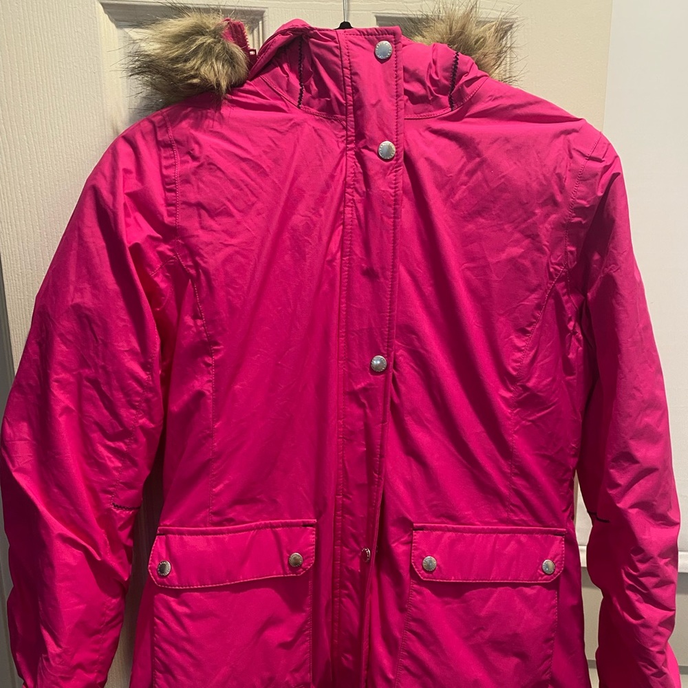 Lands End kids XL 16 down jacket with removable hood